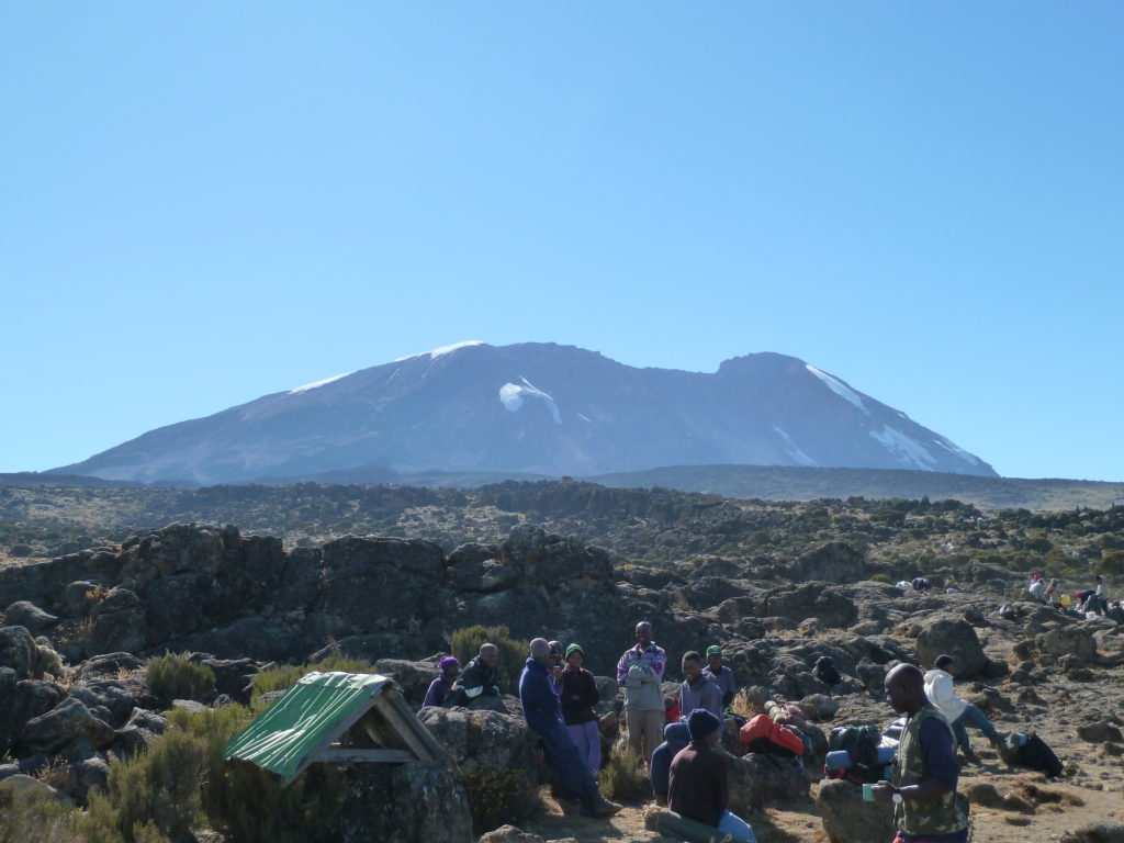 Climbing Mt Kilimanjaro climb - first campsite!