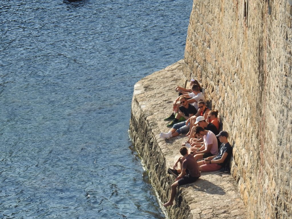 Dubrovnik Harbour View from at City Wall Water Level!