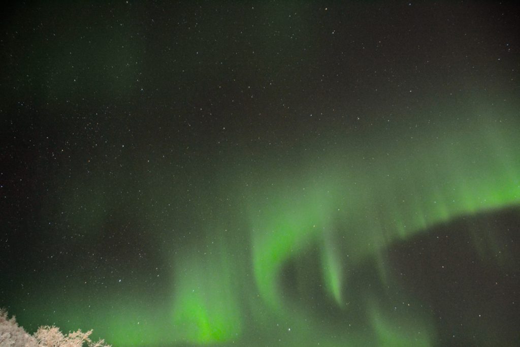 Illusive Northern Lights dancing at the Snowhotel, Kirkenes, Finland - January 2016