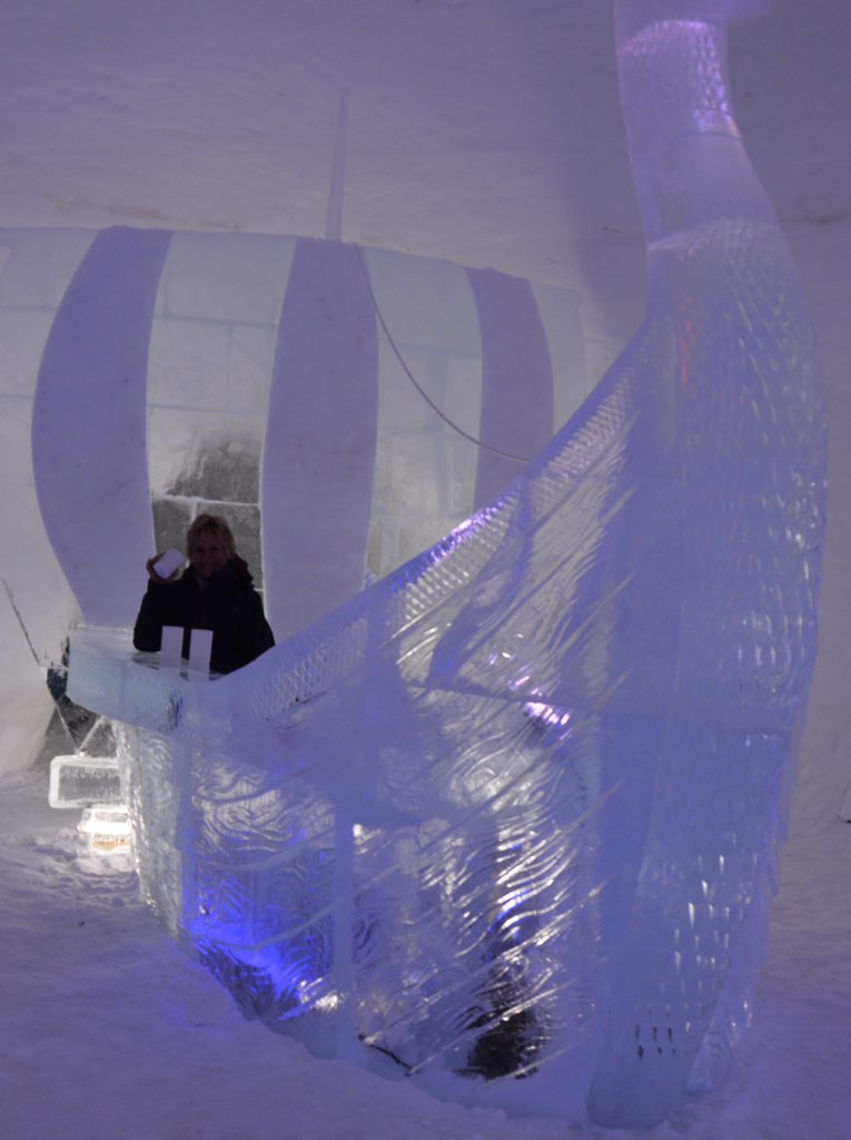 A shot of Vodka will warm the cockles of the heart at the Ice Bar of the Snowhotel, Kirkenes, Finland