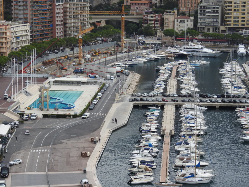 Monte Carlo, Monaco Grand Prix Formula 1 - new pits on the Harbour. www.gypsyat60.com