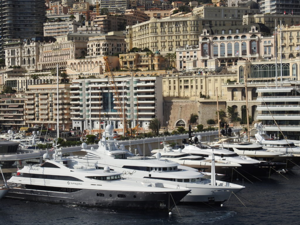 Monte Carlo Harbour with a Jaw dropping array of pleasure craft and yachts. www.gypsyat60.com
