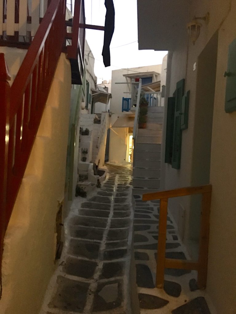 Mykonos town has a maze of alleyways. The labyrinth was planned to confuse pirates who were common in previous centuries. www.gypsyat60.com