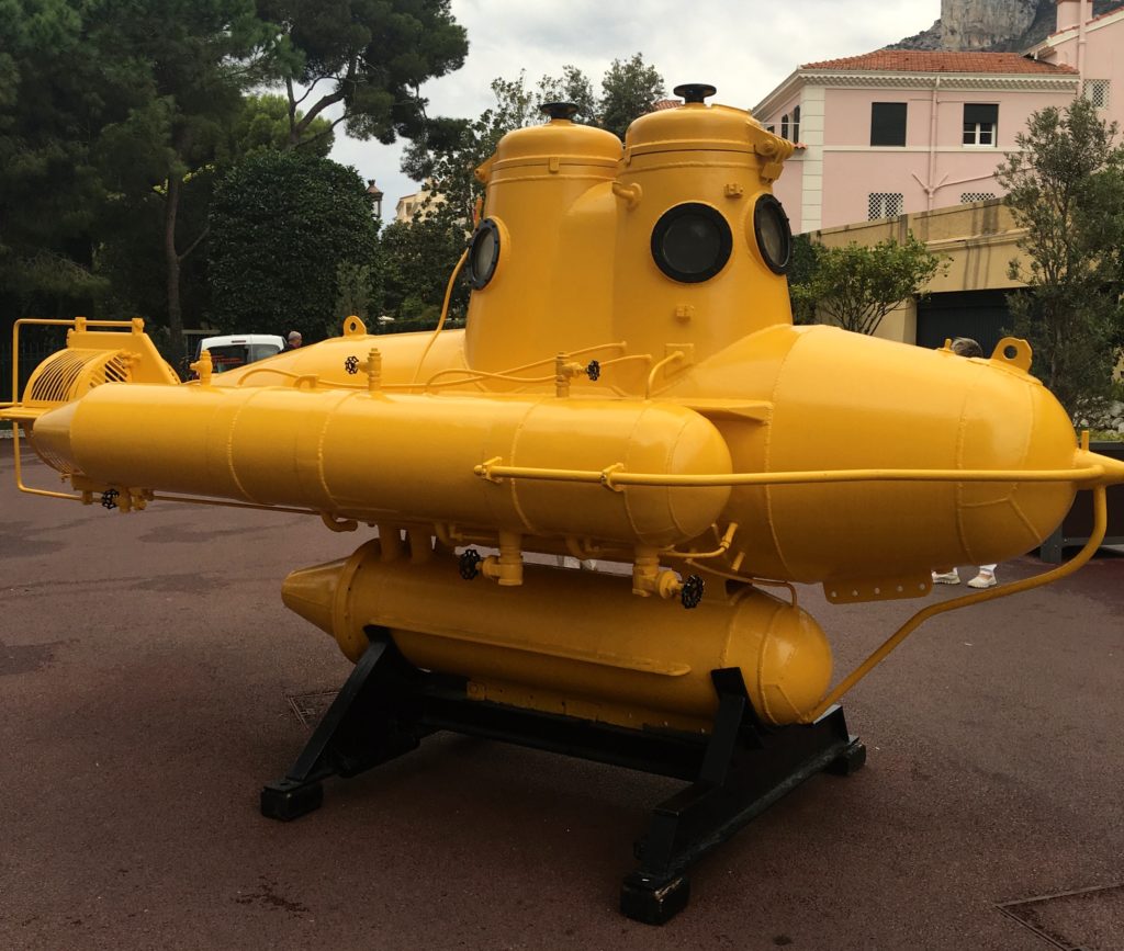 Replica of Jacques Cousteau's SP-350 Denise AKA Diving Saucer, located outside the Oceanographic Museum, Monte Carlo Monaco. www.gypsyat60.com