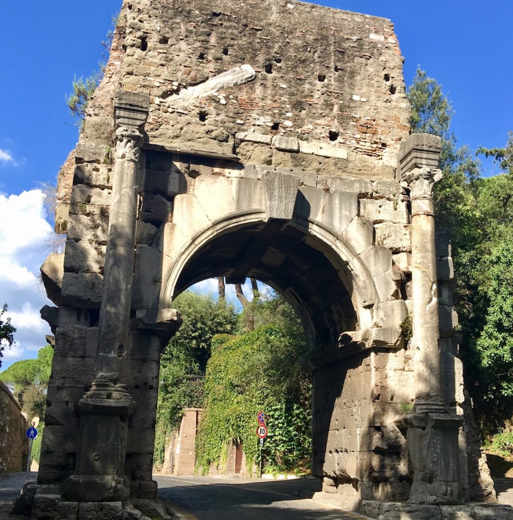 Arch of Drufus, Appian Way, Rome. The ancient acquaduct system used to over the top of the arch. www.gypsyat60.com