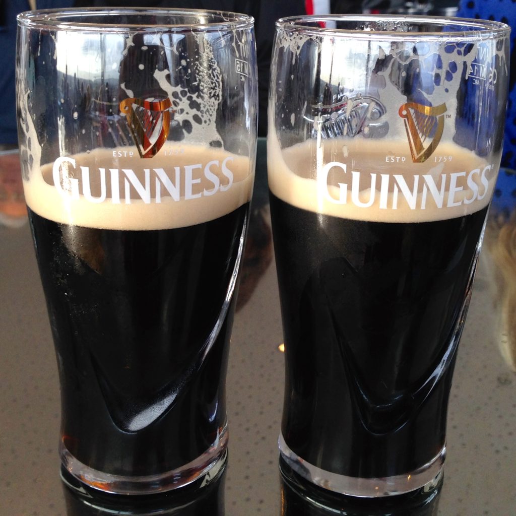 Complimentary glasses of Guiness after an extensive tour of the Storehouse, Dublin, Ireland. www.gysyat60.com