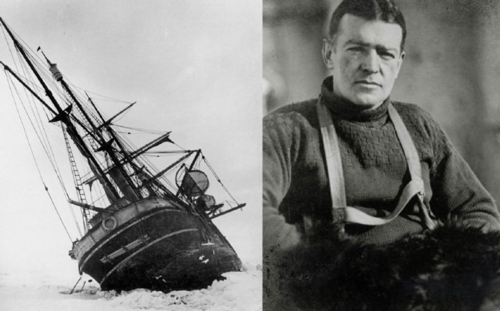 Ernest Shackleton and ill-fated "The Endurance" in 1914 - Antartica. Photo - Toronto Press. www.gypsyat60.com