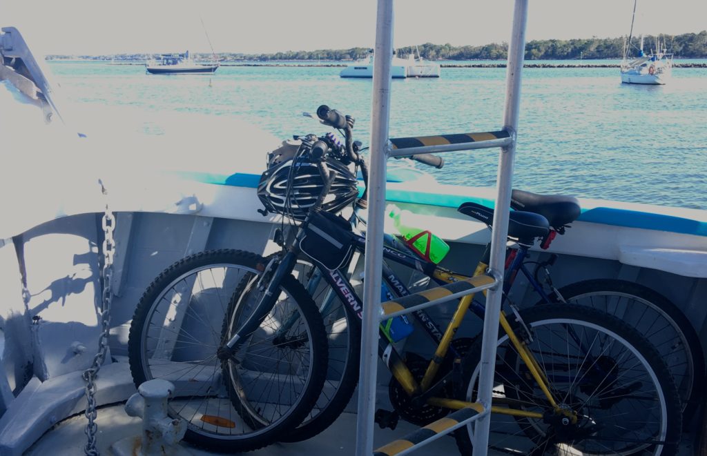 Bikes parked ready for riding at Iluka after the ferry ride from Yamba, New South Wales. www.gypsyat60.com
