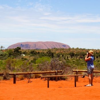 A view from Uluru Lookout - surrounded by red red sand. www.gypsyat60.com