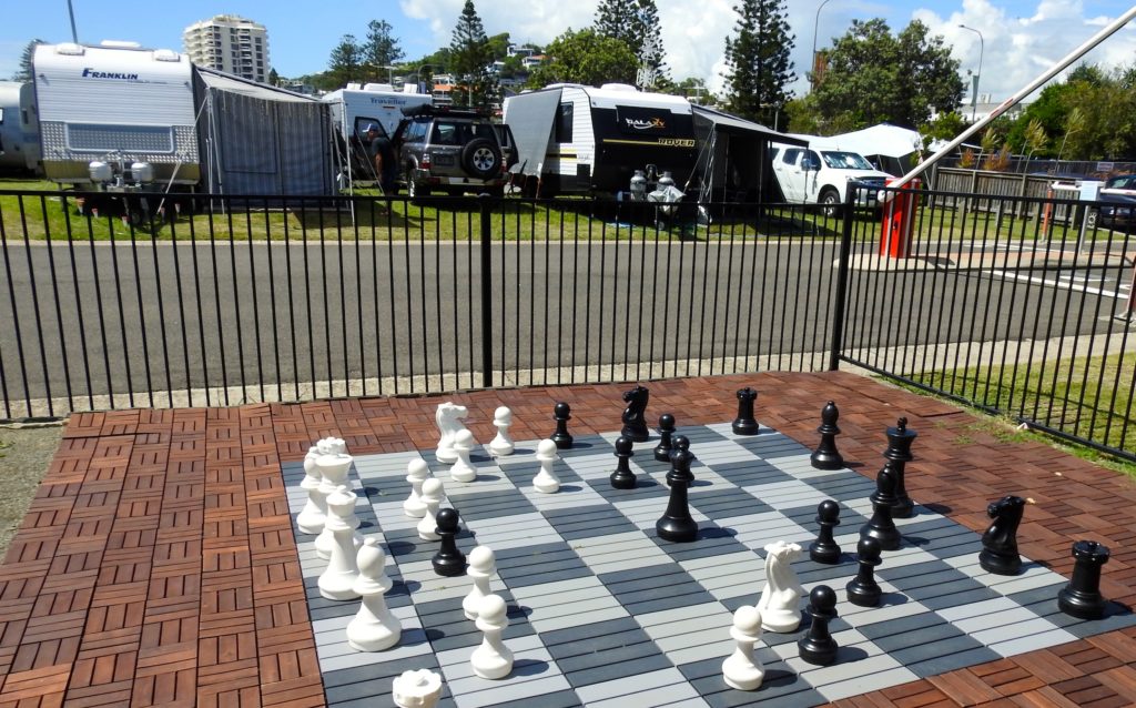 Large Chess Set Coolum Beach Holiday Park, Queensland, Australia. www.gypsyat60.com