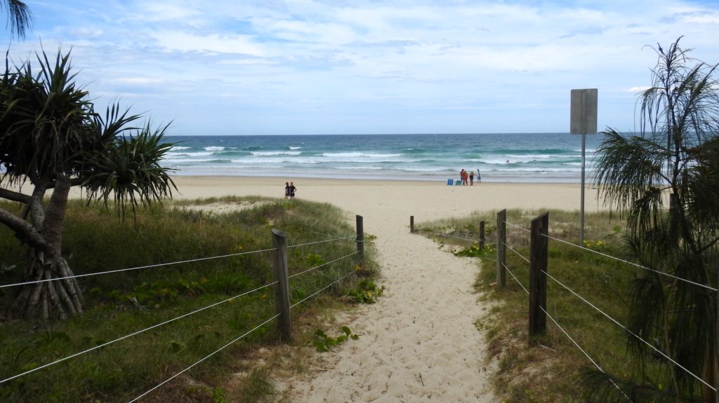Walkway over the sand dunes to Coolum Beach from the Coolum Beach Holiday Park, Queensland, Australia. www.gypsyat60.com