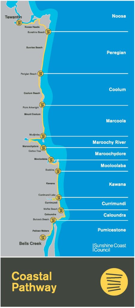 Coastal Shared Pathway Map, Sunshine Coast, Queensland, Australia. www.gypsyat60.com