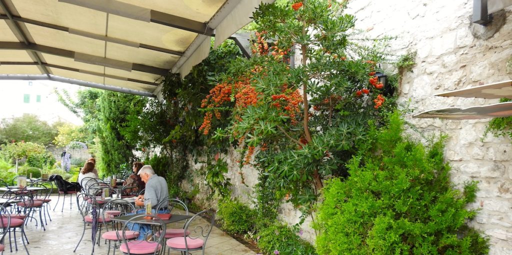 Inviting Cafe in the gardens of St Lawrence's Monastery. Sebinik, Croatia. www.gypsyat60.com