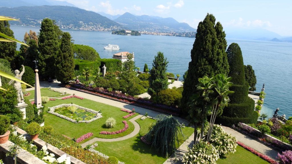 A view from the top of the terraced gardens on Isola Bella, Lake Maggiore, northern Italy. www.gypsyat60.com