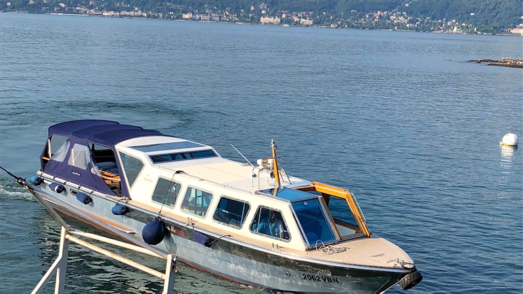 Public boat to take visitors to the 3 Borromean Islands on Lake Maggiore, Northern Italy. www.gypsyat60.com