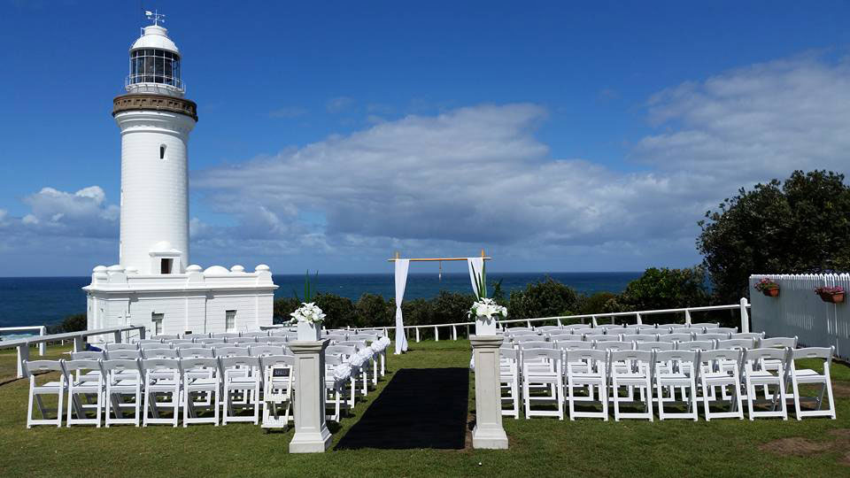 All set for a wedding at Norah Heads Lighthouse, NSW. www.gypsyat60.com