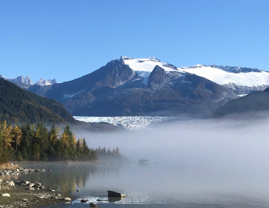 The misty Mendenhall Lake and Glacier.. www.gypsyat60.com