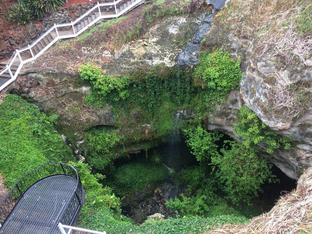 Suspened platform over The Caves sinkhole in the CBD of Mount Gambier, South Australia. www.gypsyat60.com